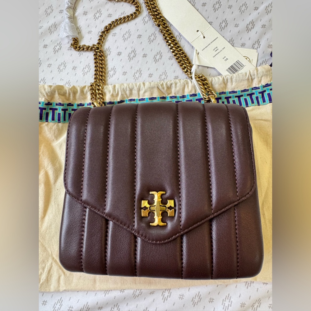 Tory Burch Brown Quilted Leather Crossbody Bag